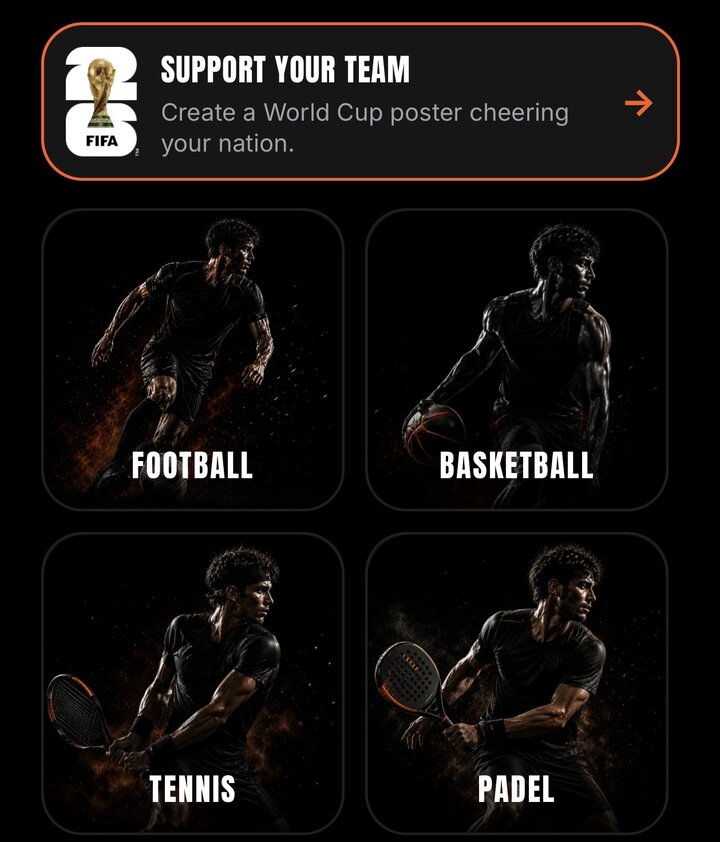 Choosing your sport in the HeroFrame app