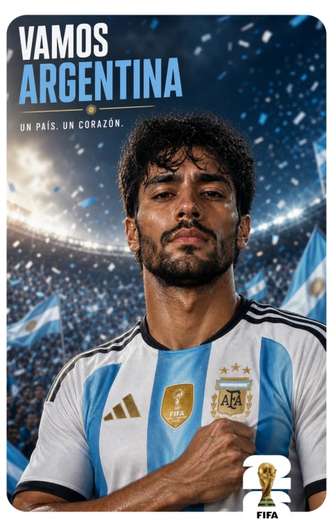 Argentina supporter poster of you, generated by HeroFrame