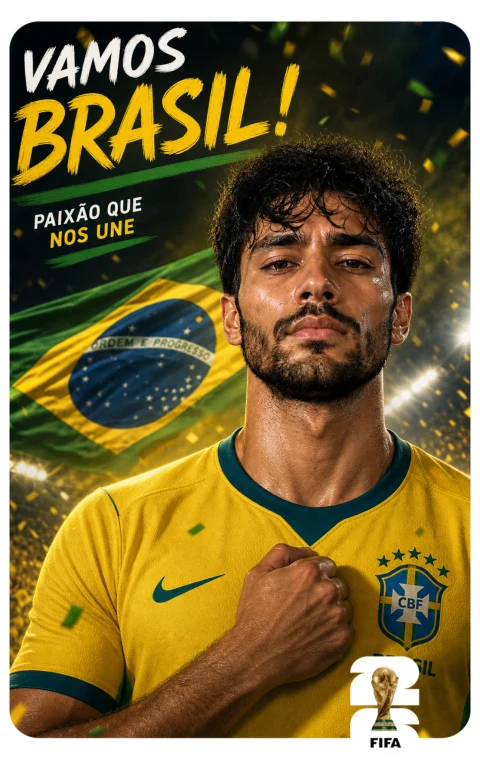 Brazil supporter poster of you, generated by HeroFrame
