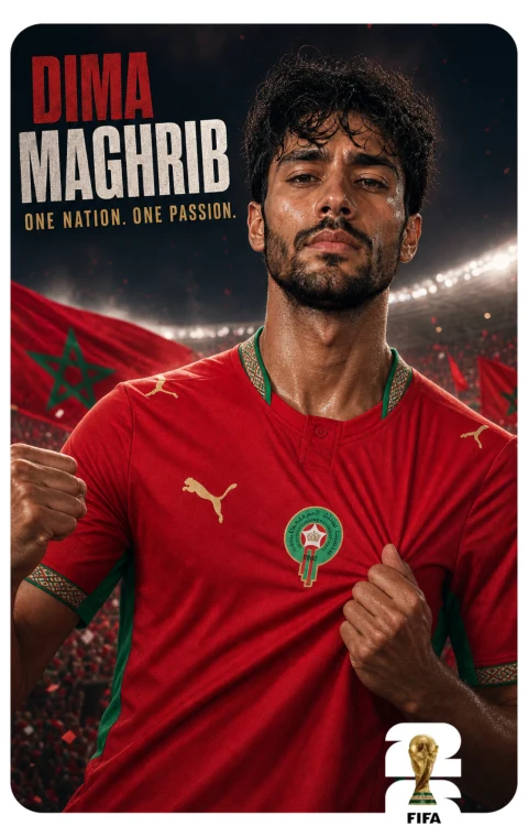 Morocco supporter poster of you, generated by HeroFrame