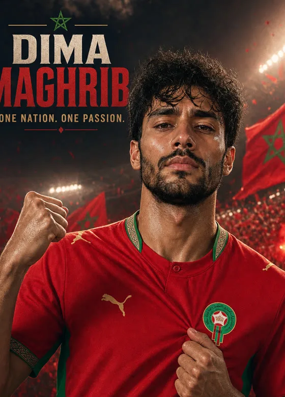 Morocco supporter poster of you, generated by HeroFrame